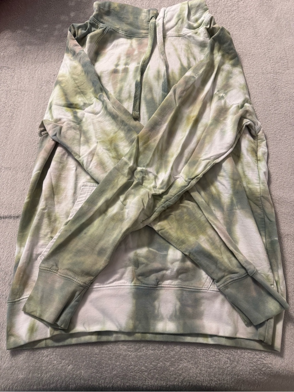 Tipsy Tie Dye Hoodie in Soft Sage and Cream
